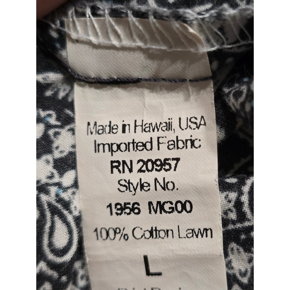 Tori Richard Mens L 100% Cotton Lawn Shirt Hawaii Geometric Tropical Palm Shell - Picture 5 of 10